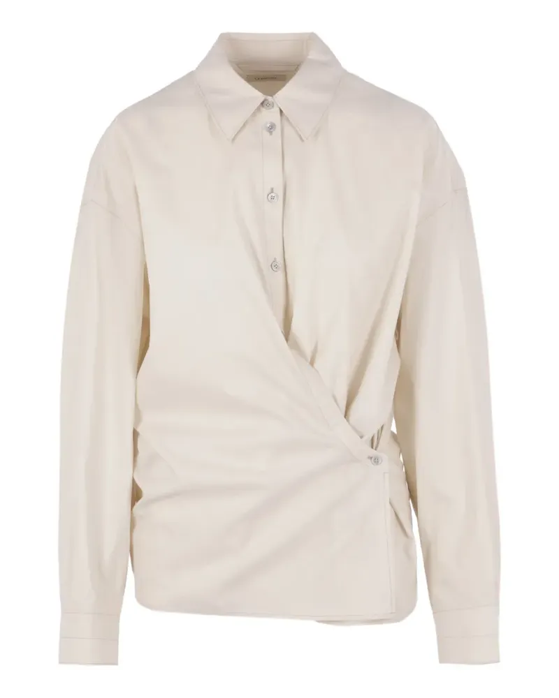 Christophe Lemaire Asymmetrisches gerafftes Poloshirt - Nude Nude