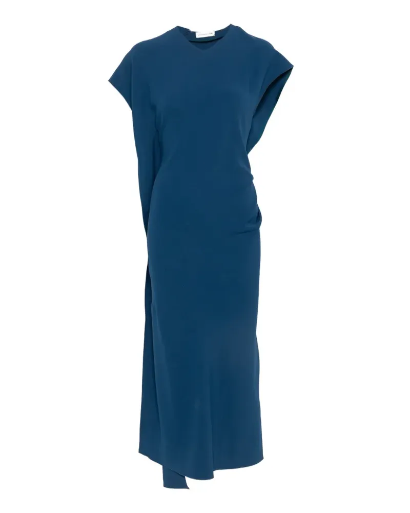 Victoria Beckham draped-detail midi dress - Blau Blau