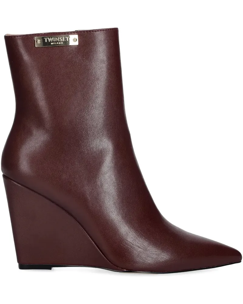 Twin-Set Stiefel mit spitzer Kappe 100mm - Rot Rot