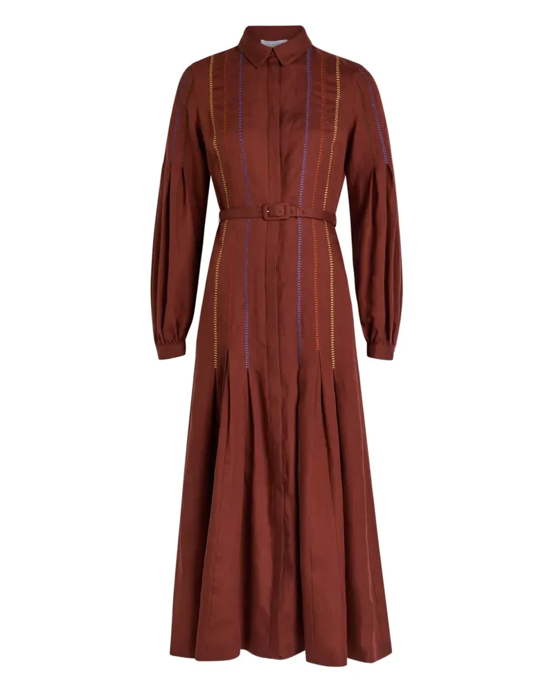 Gabriela Hearst Aleka belted midi shirt dress - Rot Rot