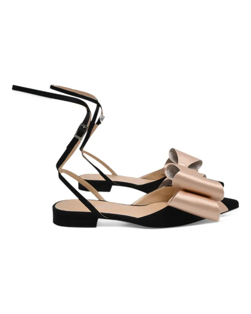 Mach & Mach Le Cadeau wrap-strap ballet flats - Schwarz Schwarz
