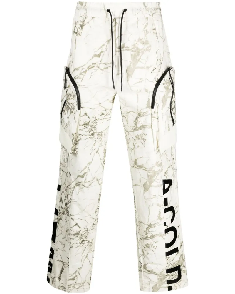 ACW* Overset Tech Hose mit Marmor-Print - Weiß Weiß