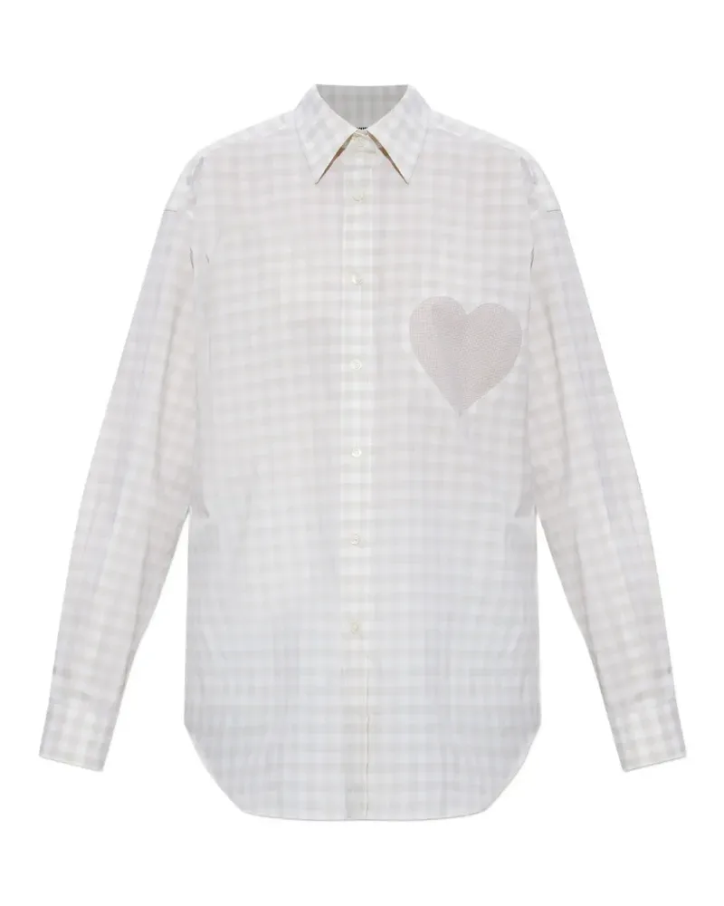 Moschino heart-motif check-pattern shirt - Nude Nude