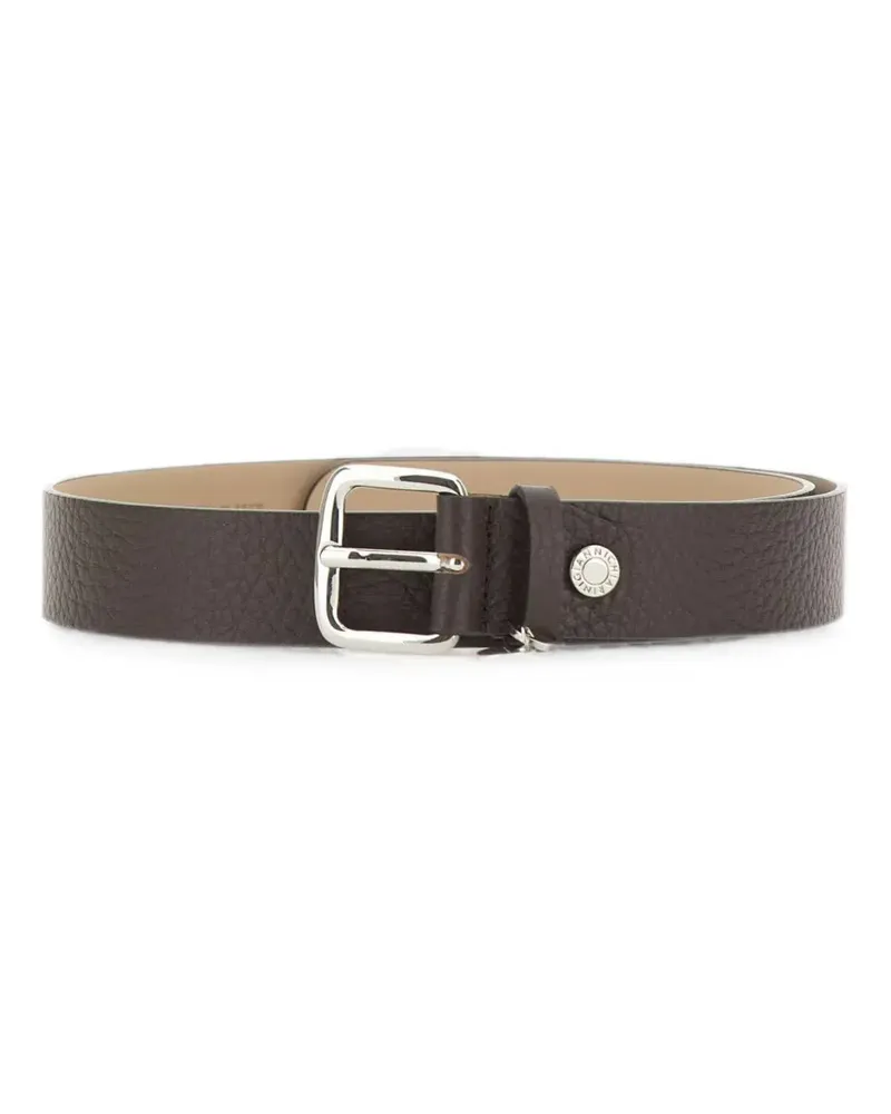 Gianni Chiarini logo-charm grained-leather belt - Braun Braun