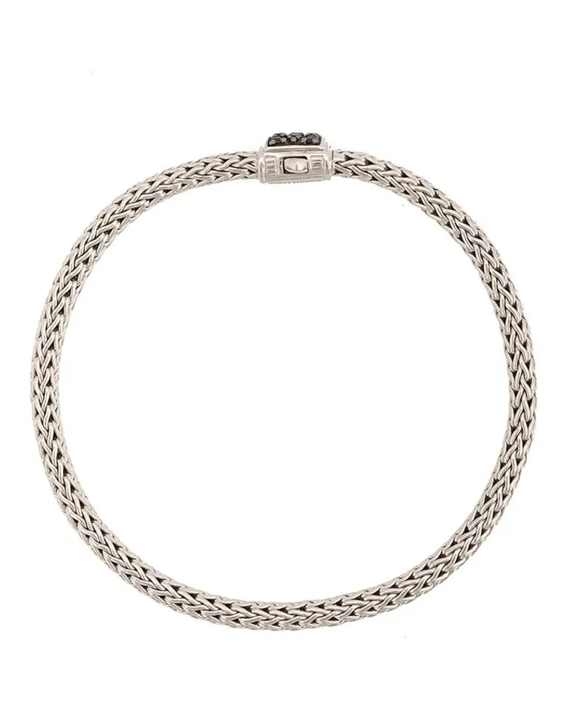 John Hardy Classic Chain 5mm Armband mit schwarzem Saphir-Pavé - Silber Silber