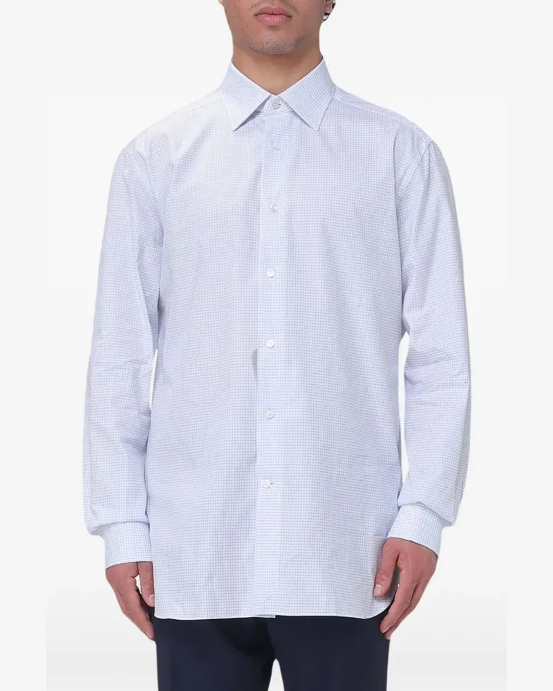 Ermenegildo Zegna check poplin shirt - Weiß Weiß