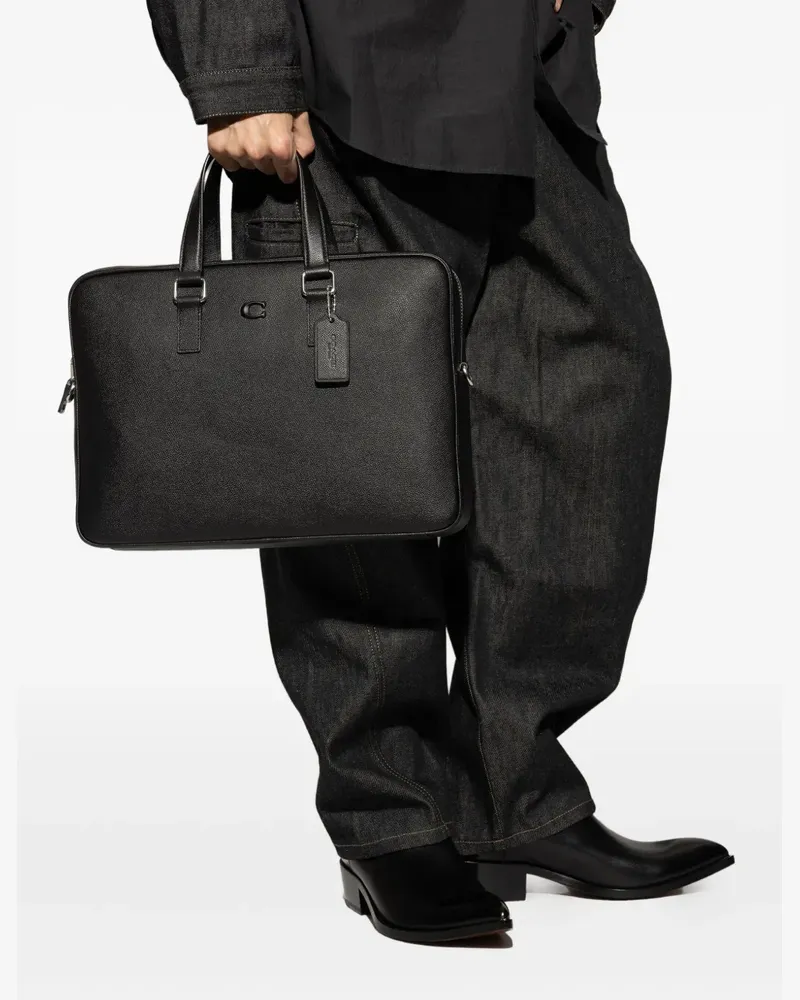 Coach Caden top handle leather briefcase - Schwarz Schwarz