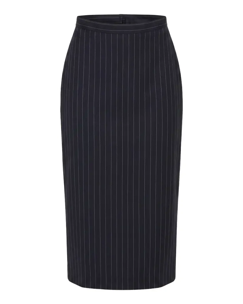 Givenchy pinstripe-pattern wool midi skirt - Blau Blau