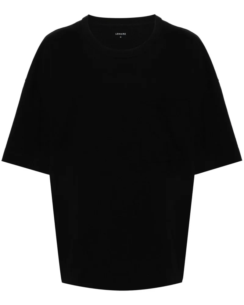 Christophe Lemaire T-Shirt mit aufgesetzter Brusttasche - Schwarz Schwarz