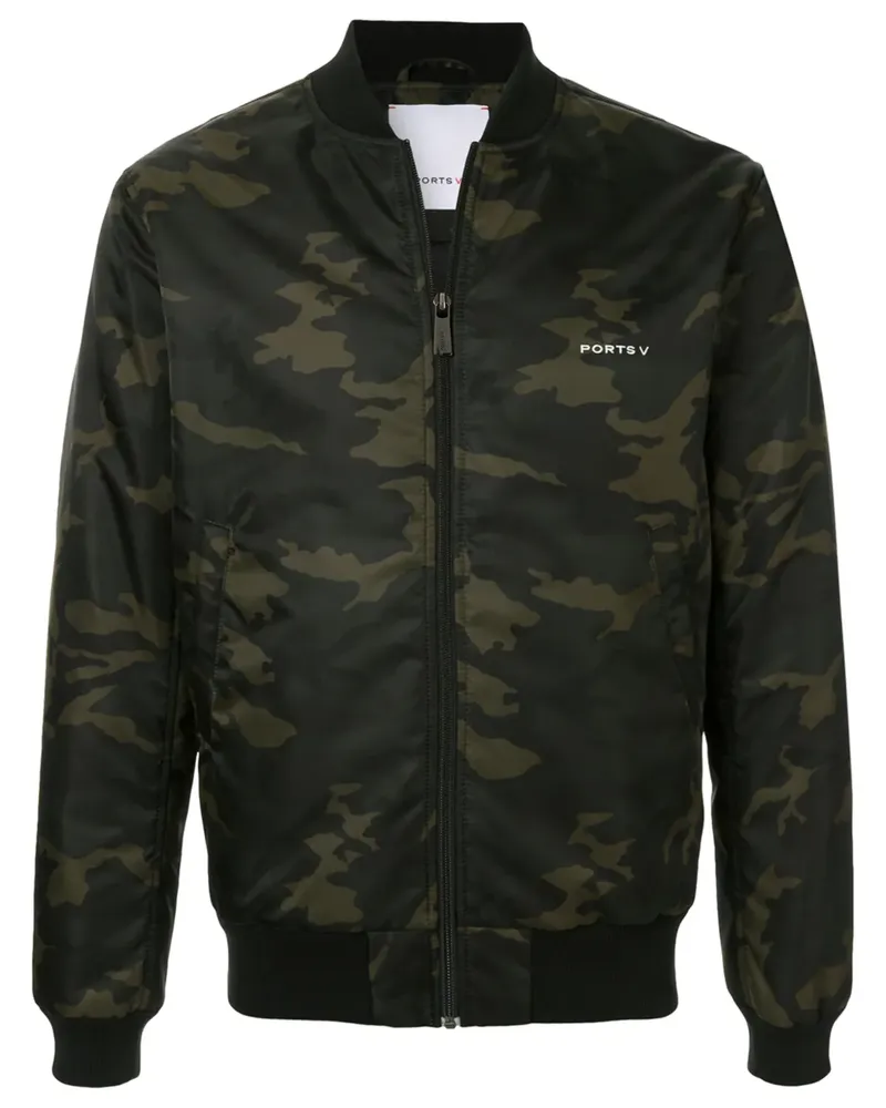 Ports V Bomberjacke mit Camouflage-Print - Grün Grün