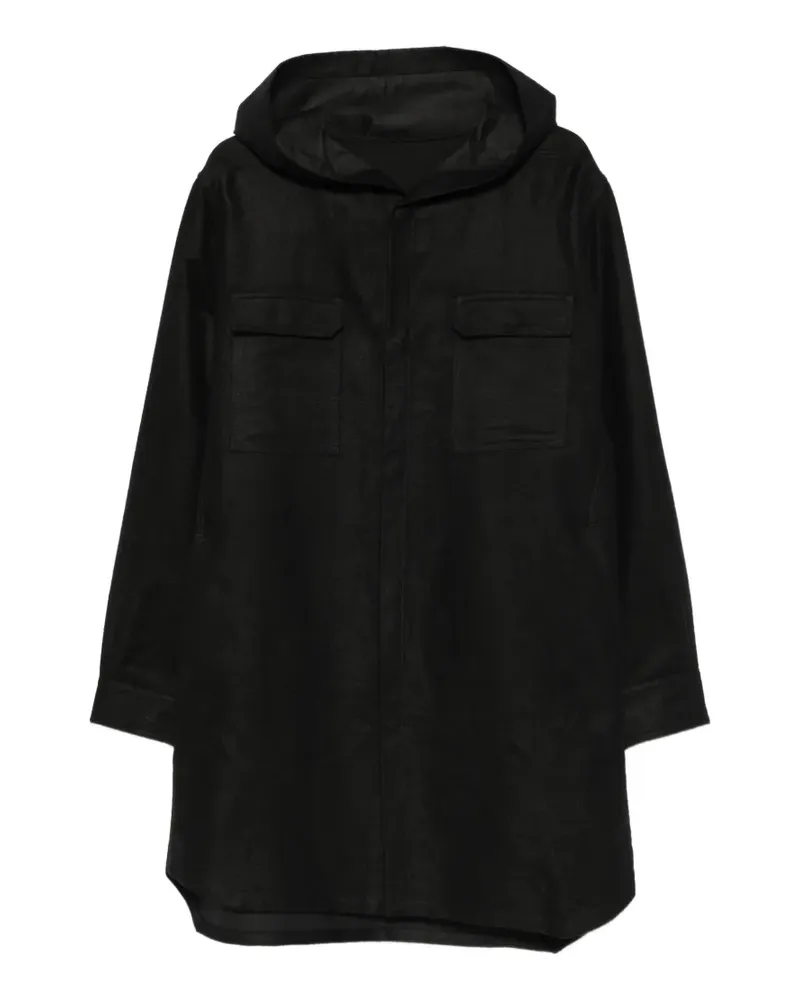 Rick Owens hooded coat - Schwarz Schwarz