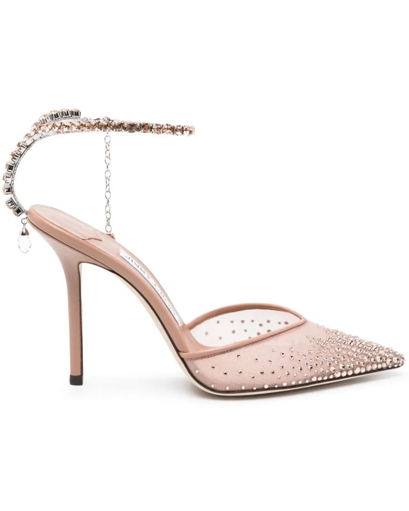 Jimmy Choo Saeda Pumps mit Kristallen 100mm - Rosa Rosa