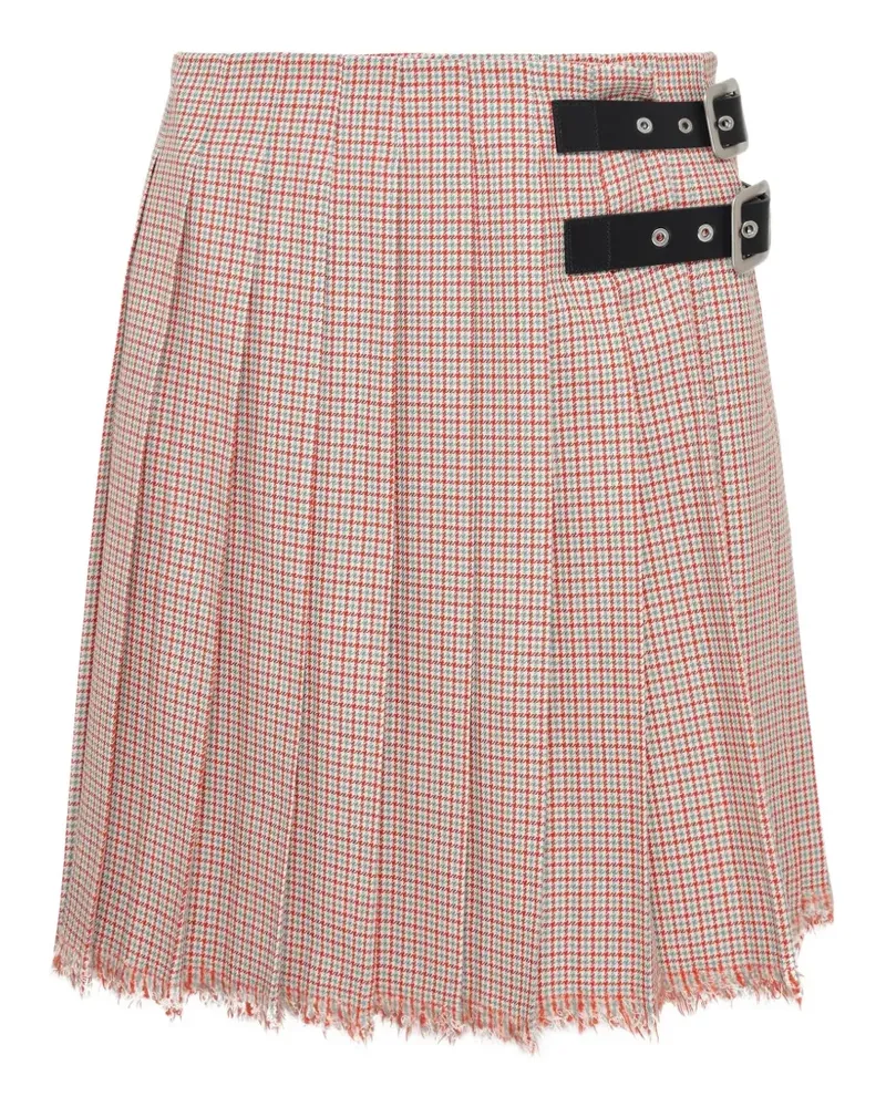 Jil Sander houndstooth pleated wrap mini skirt - Rot Rot