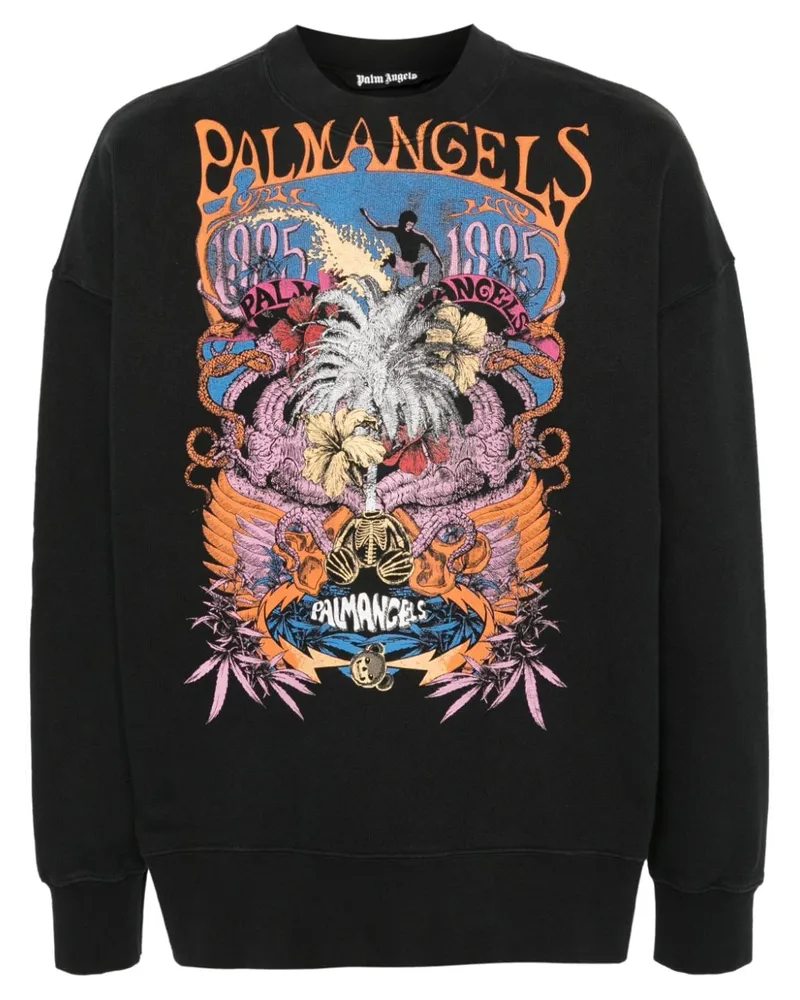 Palm Angels Sweatshirt mit grafischem Print Schwarz