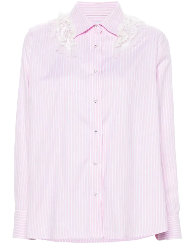 LOULOU Hemd mit Streifen - Rosa Rosa