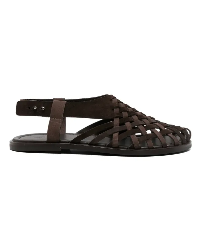 Giorgio Armani woven strap sandals - Braun Braun