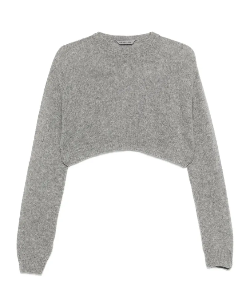 Balenciaga Cropped-Pullover - Grau Grau