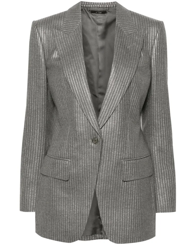 Tom Ford Gestreiftes Sakko - Grau Grau