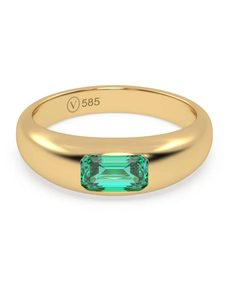 VEYNOU 14kt Eden Oasis Gelbgoldring mit Smaragd Gold