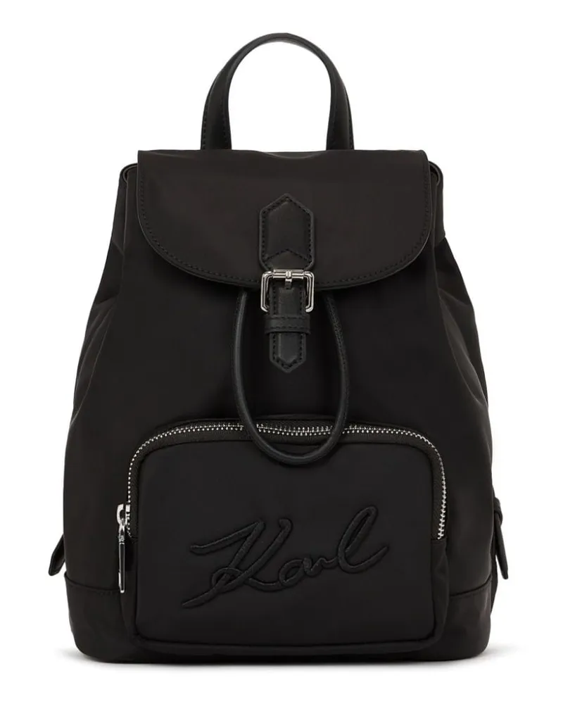 Karl Lagerfeld Signature Flap Rucksack Schwarz