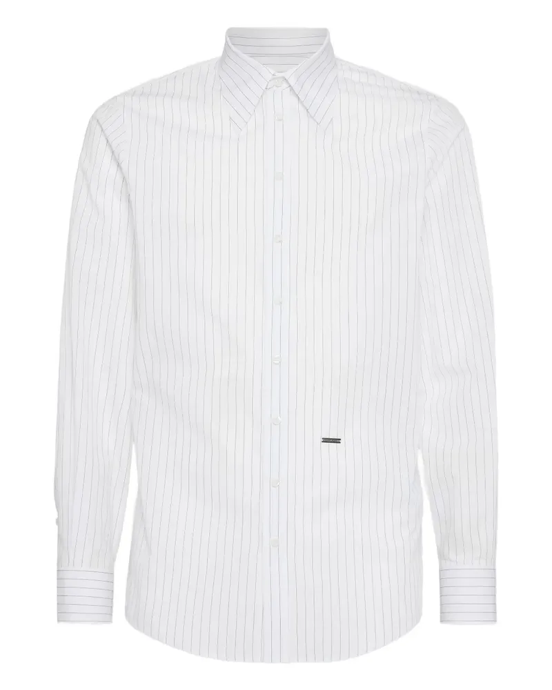 Dsquared2 Hemd mit Nadelstreifen - Weiß Weiß
