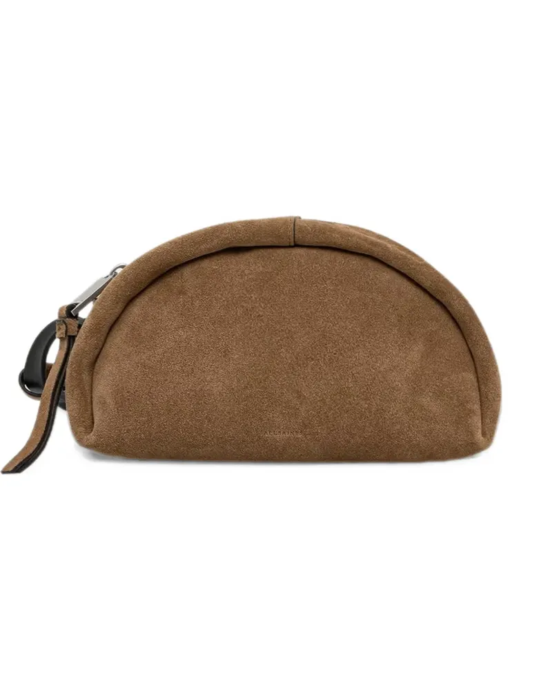 AllSaints Rosalie arc suede crossbody bag - Braun Braun