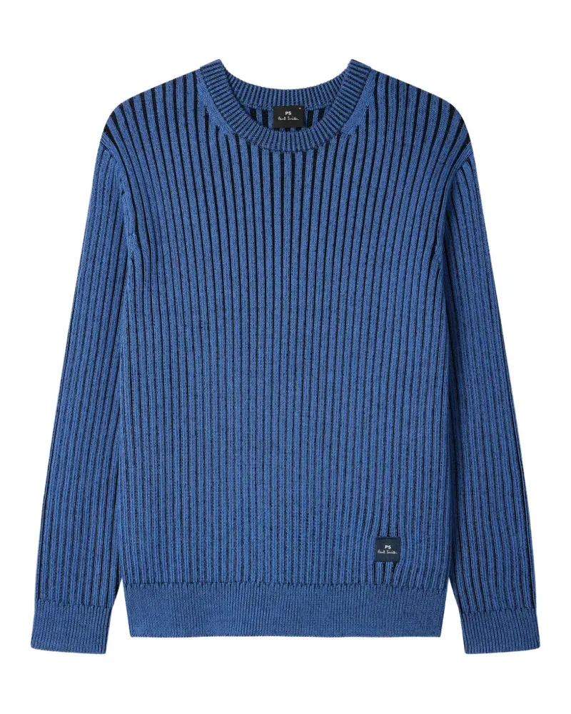 Paul Smith ribbed-knit logo-patch sweater - Blau Blau