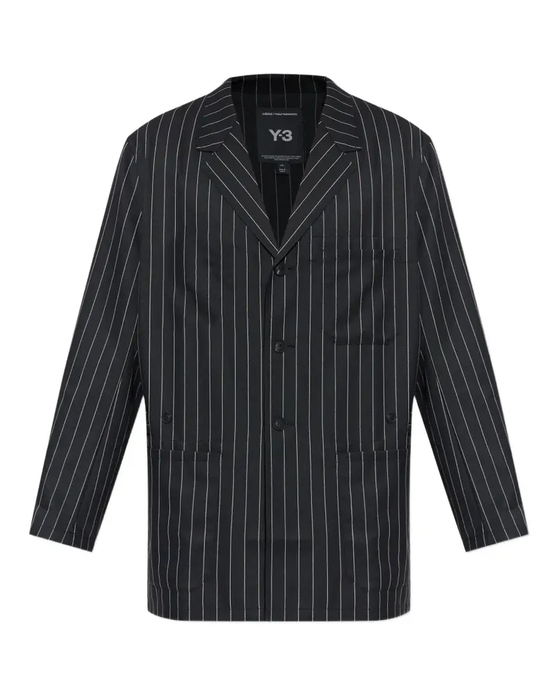 Y-3 striped-pattern buttoned jacket - Schwarz Schwarz