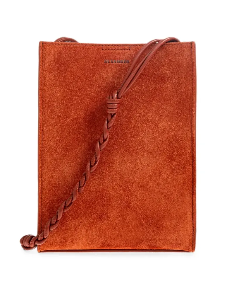 Jil Sander mini Tangle braided-strap suede shoulder bag - Orange Orange