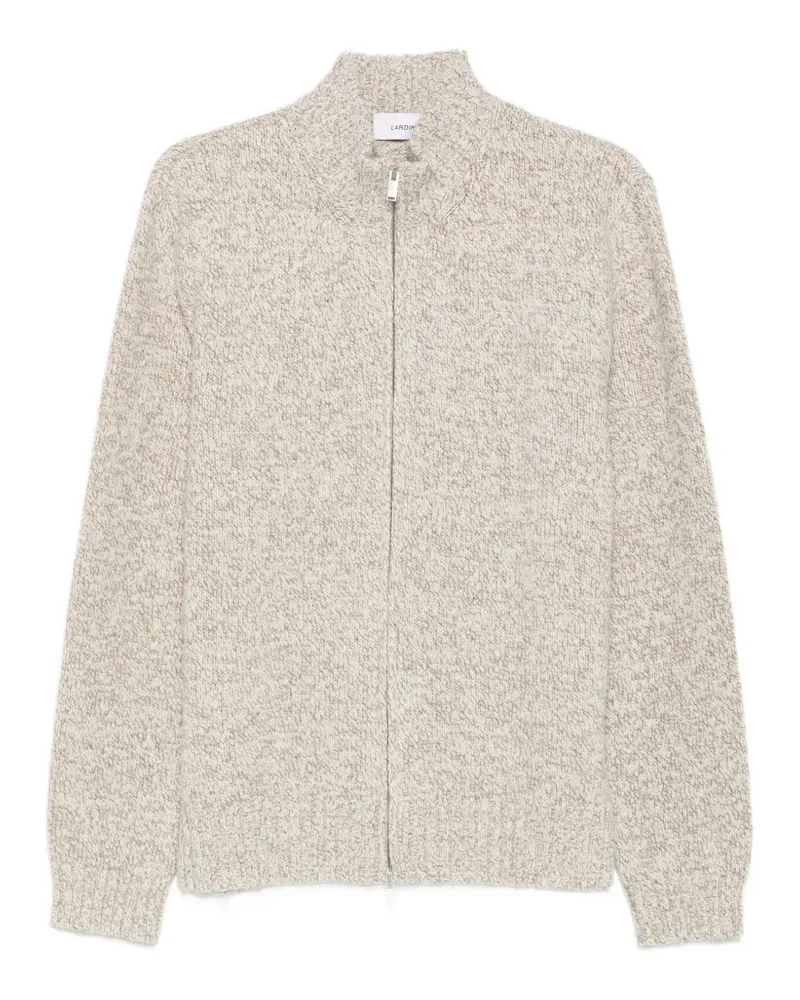 LARDINI zip-up marl-knit cardigan - Nude Nude