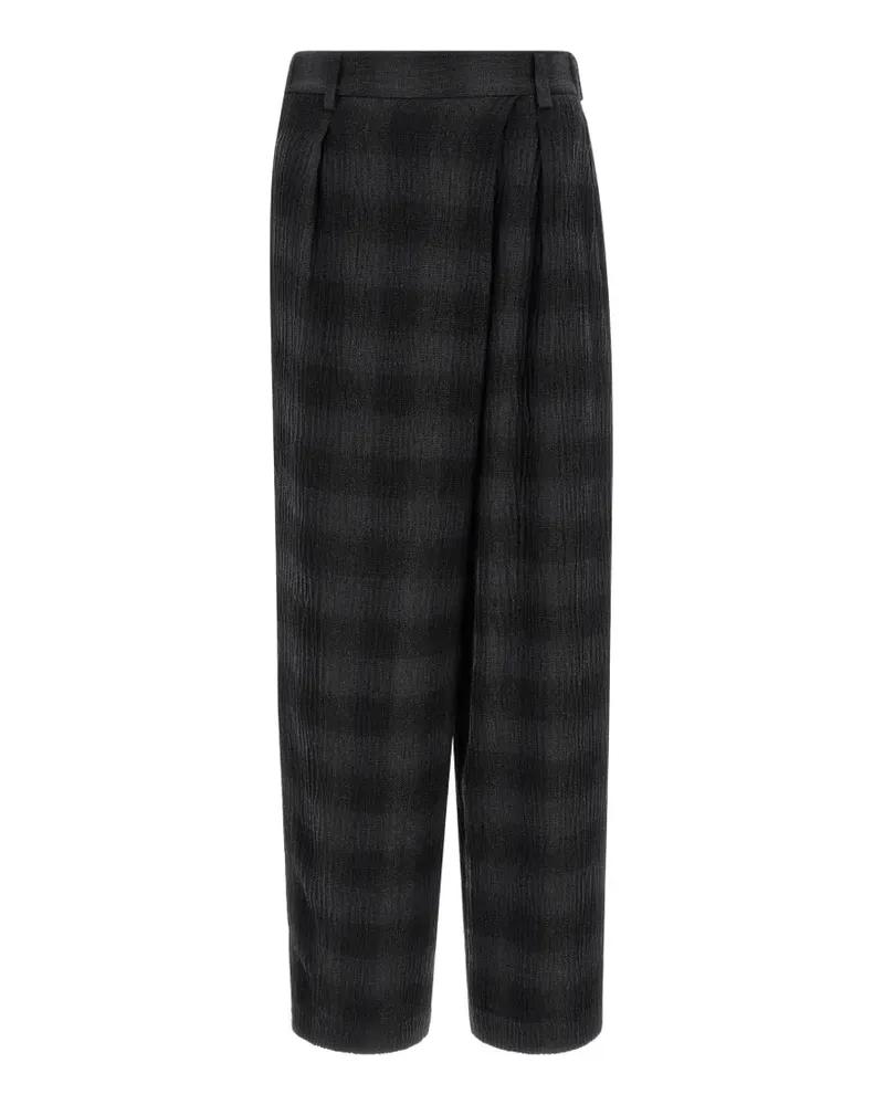 TELA Asymmetrische Hose mit Karomuster - Schwarz Schwarz