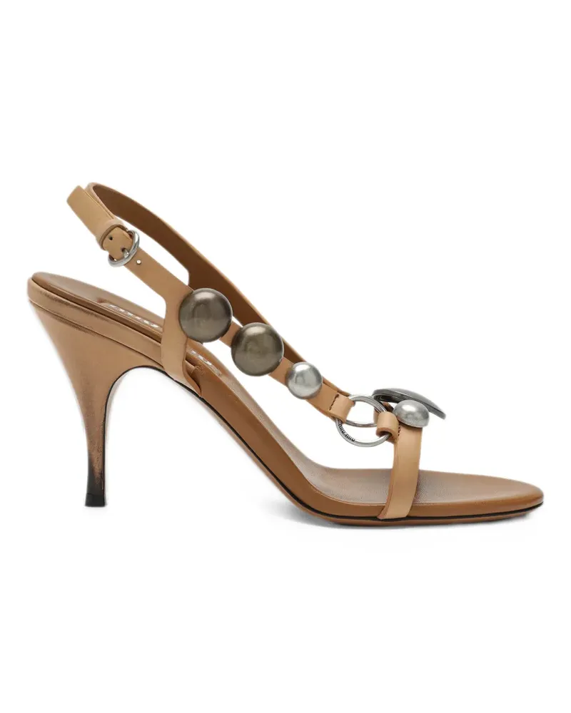 Miu Miu stud-embellished leather sandals - Braun Braun