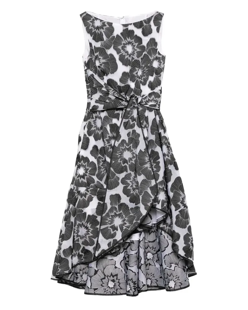 Talbot Runhof Kleid mit Blumen-Print und Knoten - Schwarz Schwarz