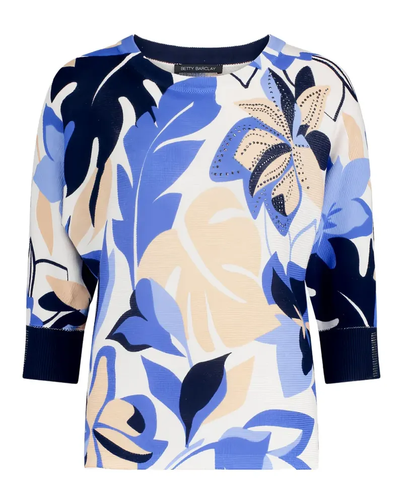 Betty Barclay floral-print rhinestone-embellished sweater - Weiß Weiß