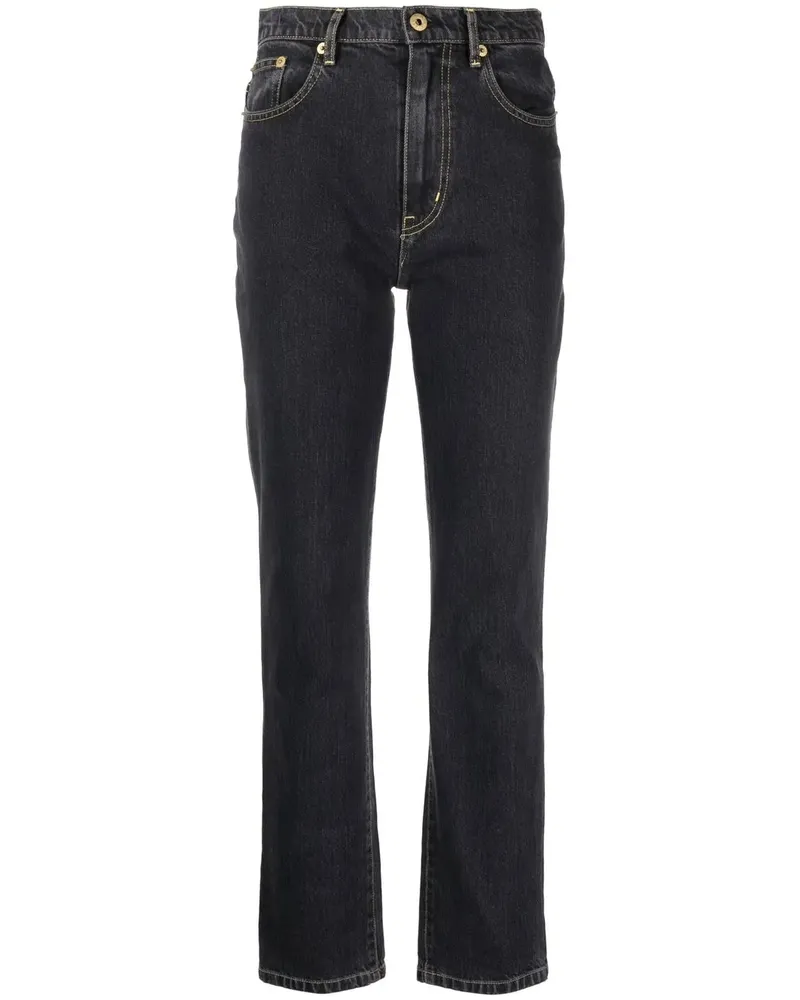 Kenzo Jeans mit Logo-Patch - Schwarz Schwarz