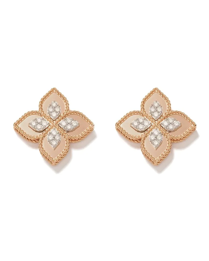 Roberto Coin 18kt 'Princess Flower' Rotgoldohrringe mit Diamanten - Rosa Rosa