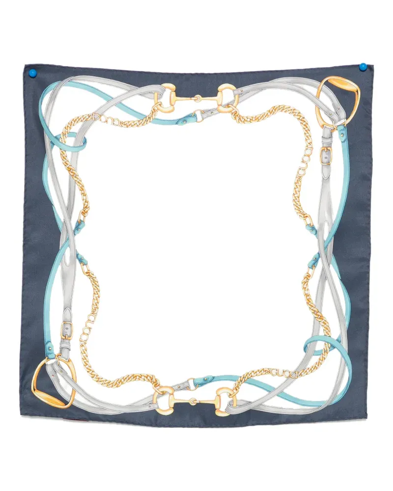 Gucci Horsebit-print square scarf - Nude Nude