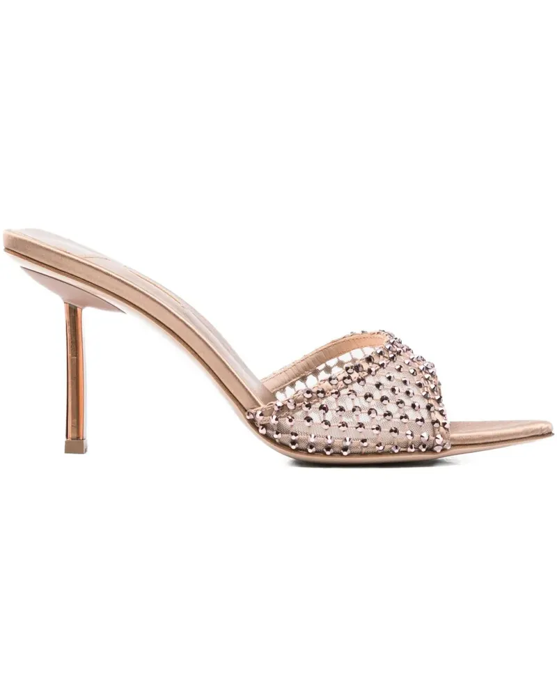 Le Silla Verzierte Sandalen mit spitzer Kappe 80mm - Nude Nude