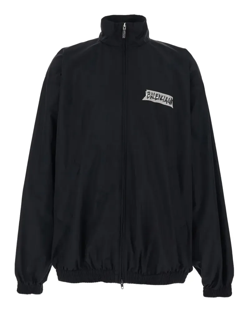 Balenciaga Joggingjacke mit Masking Tape - Schwarz Schwarz