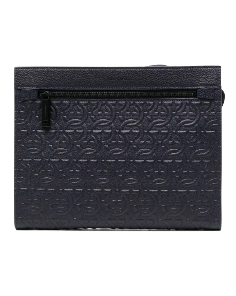 Ferragamo Clutch mit Gancini-Logo - Blau Blau