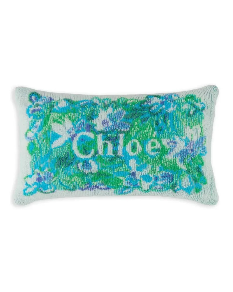 Chloé Kissen mit Blumenstickerei - Grün Grün
