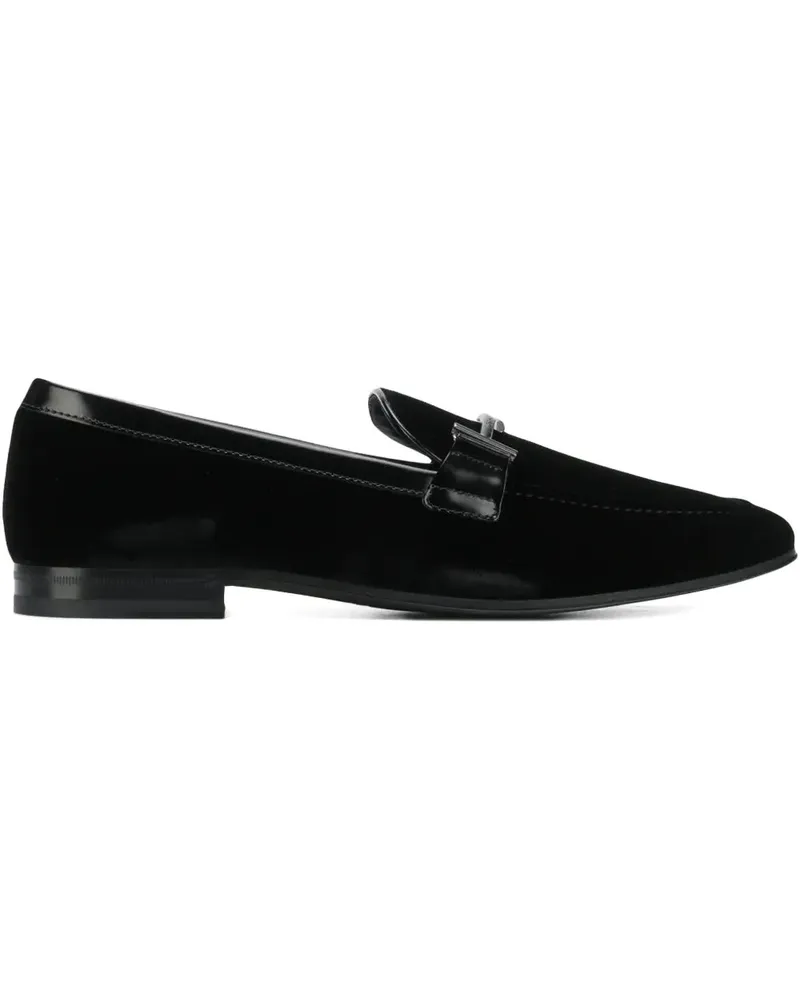 TOD'S Loafer in Samtoptik - Schwarz Schwarz