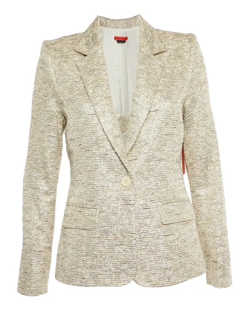 Alice + Olivia single-breasted tweed blazer - Nude Nude