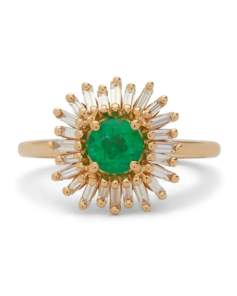 Suzanne Kalan 18kt One Of A Kind Gelbgoldring mit Smaragd und Opal Gold