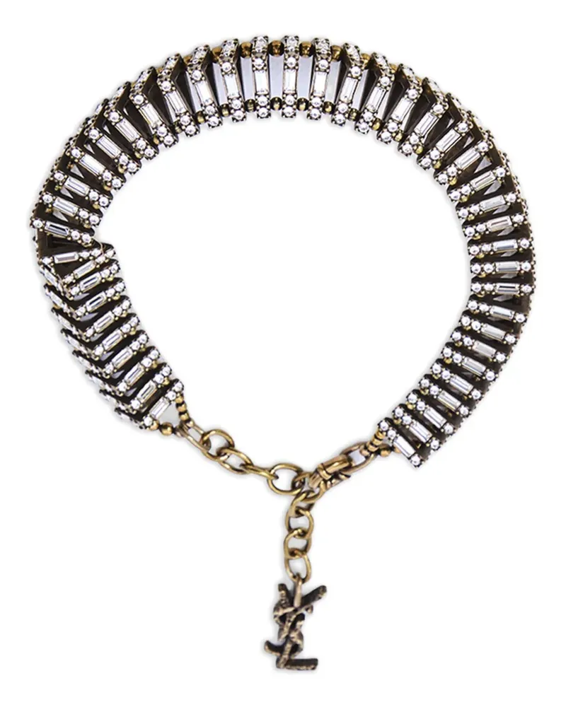 Saint Laurent Pyramid Halskette mit Kristallen - Gold Gold