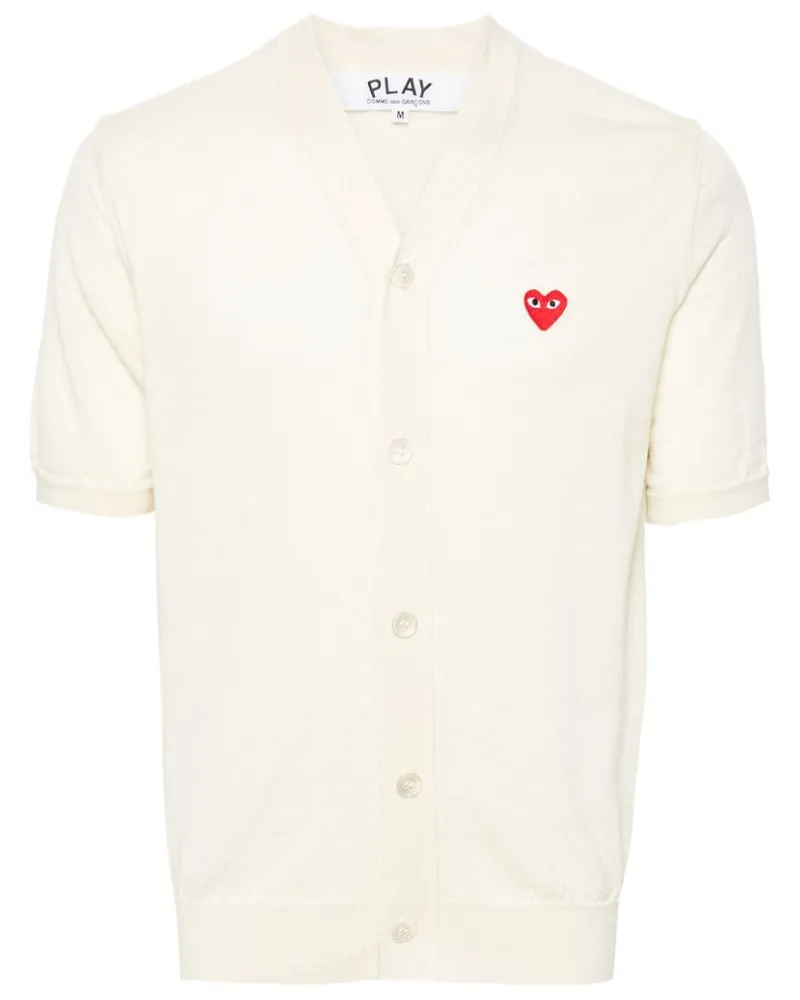 Comme des Garçons Cardigan mit Herz-Patch - Weiß Weiß
