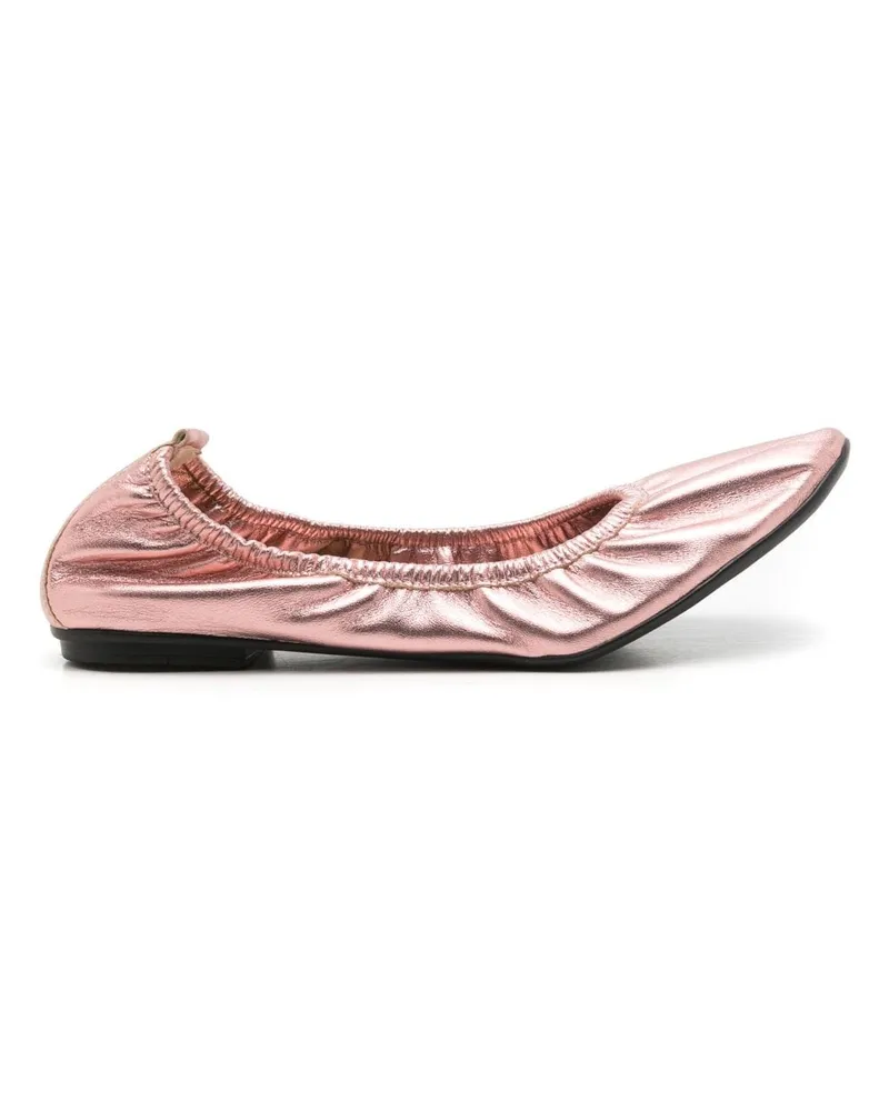 Sarah Chofakian Ballerinas im Metallic-Look Rosa