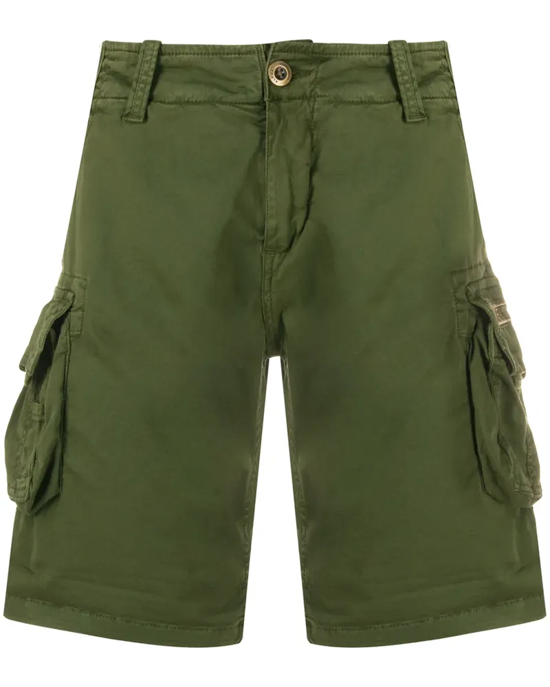 Alpha Industries Knielange Cargo-Shorts - Grün Grün