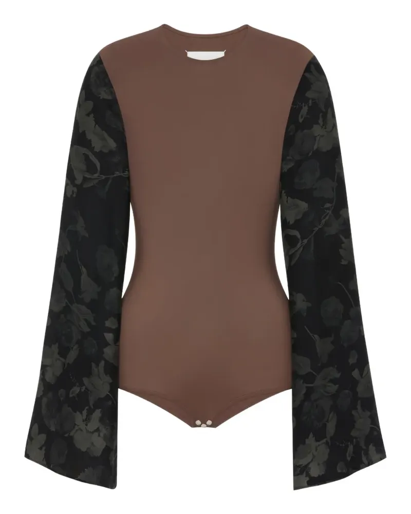 Maison Margiela Oberteil mit Blumenärmeln - Braun Braun