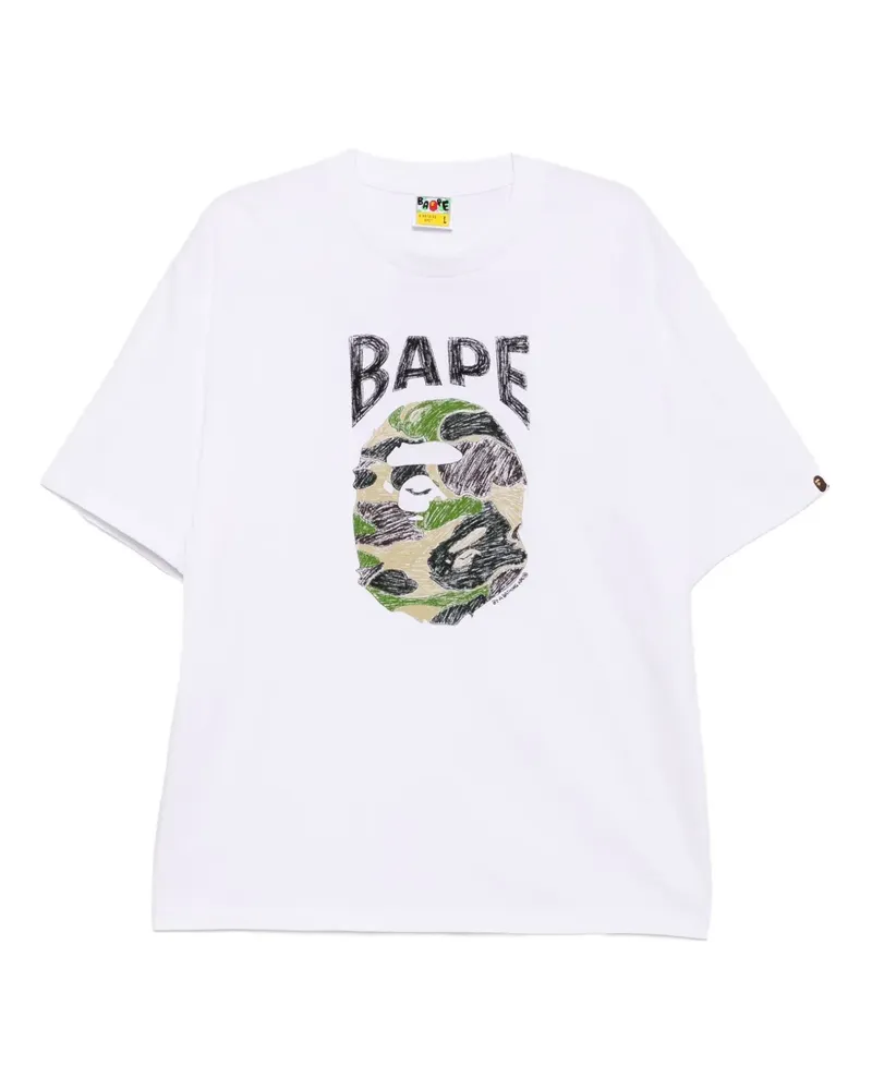 BAPE T-Shirt mit grafischem Print - Weiß Weiß